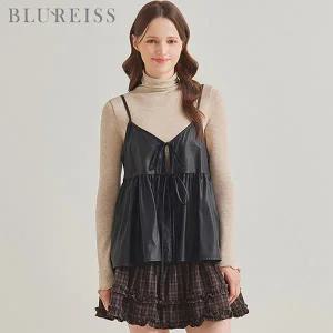 [블루레이스]리본 여밈 레더 뷔스티에 조끼_BI5F1VT4941
