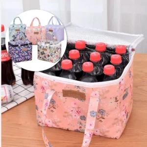 사각 보온가방 보냉도시락 예쁜꽃 쿨러백 캠핑 냉백 보온 백 쿨러 가방 보냉 도시락 미니