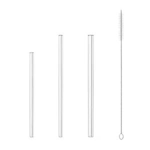 짧은 내열 유리빨대 3종+세척솔 1개 카페