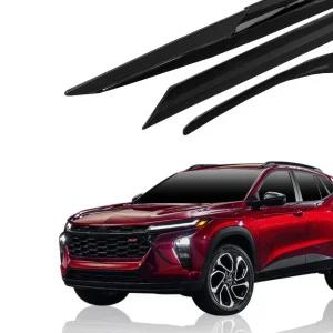 트랙스 크로스오버 블랙 도어 바이저 6P 23년~현재까지 깨지지 않는 썬바이져 빗물받이 크롬죽이기 창문 라인 커버