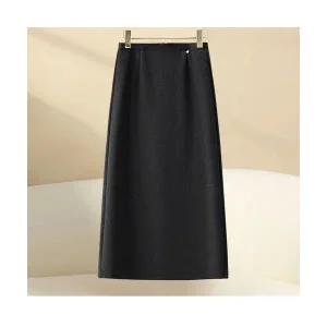 정장 스커트 모직 여성 블랙 스팽글 가을 겨울 A라인 중기장 치마 일자 힙업 admr4