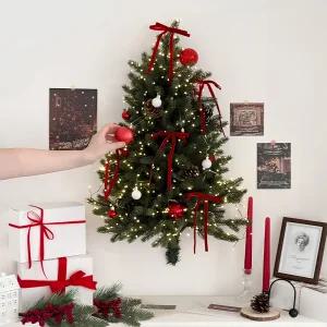 행잉 크리스마스 벽트리 풀세트 9types 크리스마스 소품 하프 벽트리 전구 오너먼트 세트 벽걸이 크리스마스트리