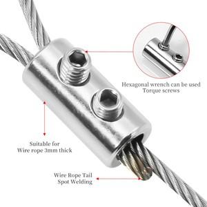 컬러 코팅 철사 로프 걸이식 그림, 코드 잠금 와이어, 조절 가능한 스테인리스 버클 패스너, 3mm