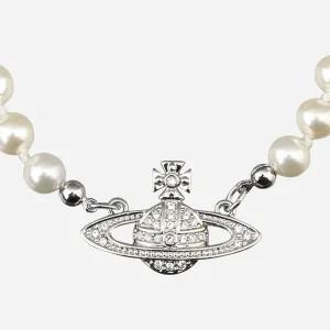 [비비안웨스트우드][비비안 웨스트우드]5F 63010100 P104 미니 바스 릴리프 펄 목걸이 실버