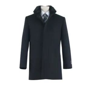 [티지패션 TG패션] 울 캐시미어 혼방 에리퍼 블랙 하프코트 BHC415546