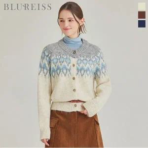 [블루레이스] 노르딕패턴 라운드넥 울니트 가디건_B5W1KC4691
