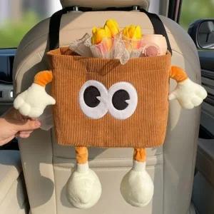 왕눈이 차량용 포켓 티슈 박스 자동차 뒷좌석 걸이형 휴지통 수납 보관함
