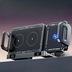 차량용 휴대폰 거치대 접이식 스크린형 무선 충전 급속 회전 다기능 자동 360