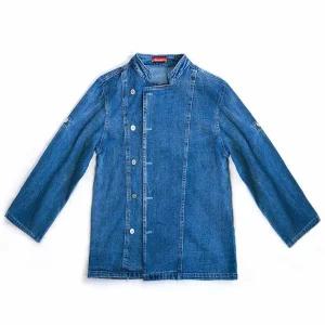 데님 유니폼 레스토랑 식당 비스트로 롤업 단체 작업복 셰프복