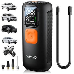 타이어 인플레이터 휴대용 공기 압축기, 디지털 압력 게이지가 있는 무선 자동차 인플레이터, LED 조명 및 자동 차단 기능 - 타이어, 트럭, 오토바이용 에어 펌프