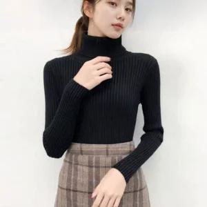 [제이커머스]여성 도톰한 목폴라 부드러운 소재 기본 골지 긴팔티 기본티 크롭티 빅사이즈 여름긴팔티 루즈