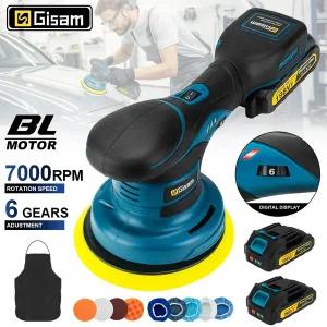 무선광택기 자동차 폴리셔 왁싱기 Gisam 7000RPM 브러시리스 폴리 셔 6 기어 무선 연마 기계 Makita 배터리