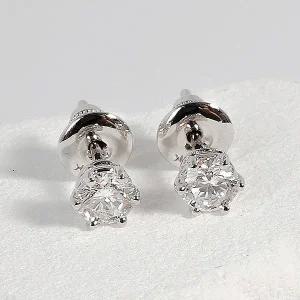 [샤밍주얼리]1캐럿 다이아 귀걸이 랩 6프롱 프리미엄 데일리 기념일 여성 결혼 선물 에뚜왈 고급