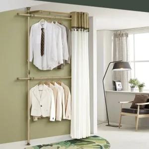 2단 고정식 커튼 파이프 스탠드 시스템 행거 (WF585BE)