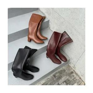 엘럽 여자 워커힐 무릎 롱부츠 가을 겨울 싱글 부츠 통굽 워커 원템4