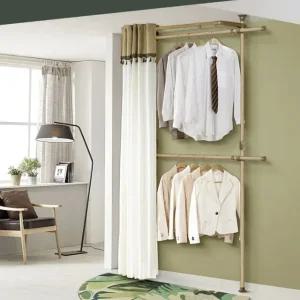 옷걸이 고정식 행거 파이프 커튼 2단 시스템 (WF5194B)