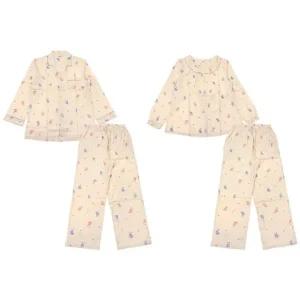 [갤러리아] [비비안]귀여운 고양이프린트 면기모 커플잠옷(WP8873R MP8873A SET)