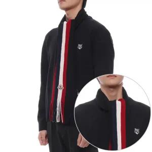 [몽클레어] 25FW 남성 로고 패치 트리콧 울 머플러 (3C00019 A9575 999 25F)