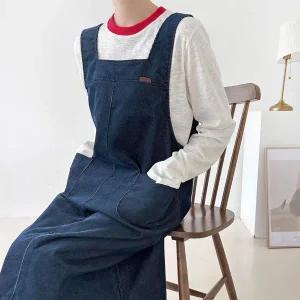 [옷자락]여자 골덴 투포켓 스퀘어넥 양트임 오버롤 롱원피스_P407307188