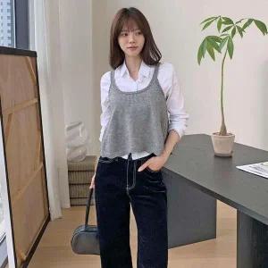 [신세계라이브쇼핑][옷자락] 여자 데일리 캐시미어 스퀘어넥 플레이 뷔스티에