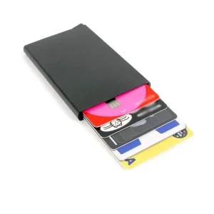 슬라이드 카드지갑 슬라이딩 반자동 카드홀더 블랙