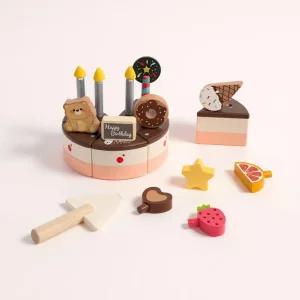 달콤초코 원목 돌아기장난감 생일 우드케이크 역할놀이 자석 교구 소꿉놀