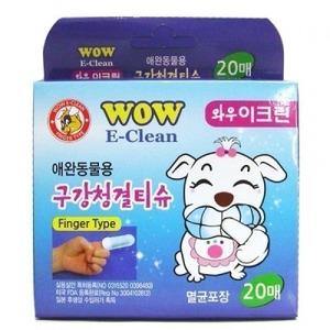 와우 이크린 구강청결티슈 20매 일회용 손가락 칫솔