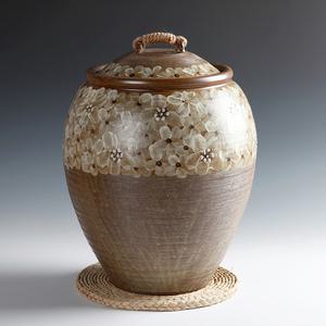 분청 매화 꽃송이 쌀독 20kg 쌀항아리 소금항아리