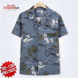 [홈런] 알로하 하와이안 반팔 셔츠 DF0380