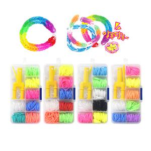 7칼라밴드공예세트 칼라밴드 헤어끈 머리끈 고무줄 공예 팔찌만들기