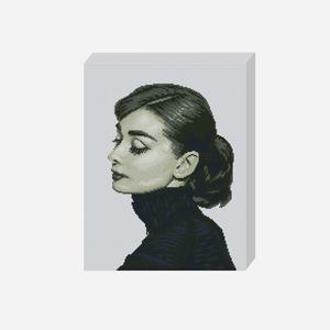 DIY 보석십자수 세트 오드리햅번 40x50cm 영화 인물 캔퍼스 액자형 비즈