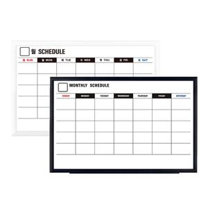 토탈 일반 스케줄보드 한글 영문 600mmX900mm 블랙 화이트 우드 ( 보드판 계획표 화이트보드 맞춤 제작