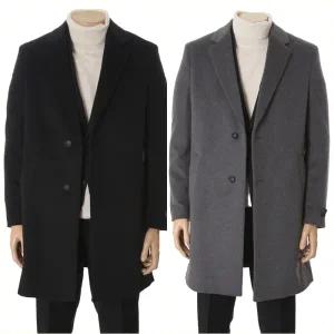 [롯데백화점]레노마 F/W 신상 프리미엄 캐시미어혼방 체스터코트 블랙/그레이컬러 RRIBH912A EK3653