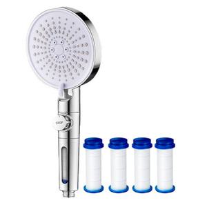 특대형 5단 샤워기헤드+정수필터4개 온오프 수압조절 수압상승 녹물제거