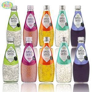 웰 바질시드 드링크290ml  백포도 2개+패션푸르트 2개+망고 2개+리치 2개+블루베리 2개 (총10개) 유튜브주스음료수과일