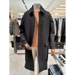 갤러리아 본 캐시미어 트윌 블랙 루즈핏 발마칸 코트 BN3WHA562