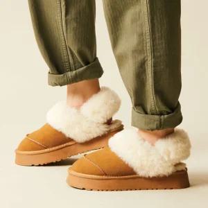 엠.무크 로지 투웨이 털 슬리퍼 카멜 516423211IO