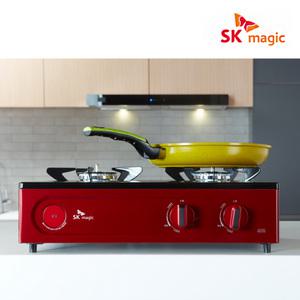 SK매직 GRA-C290R NEW 에코 고화력 2구 가스레인지 프리스탠딩 스탠드형 일반 가스렌지 와인