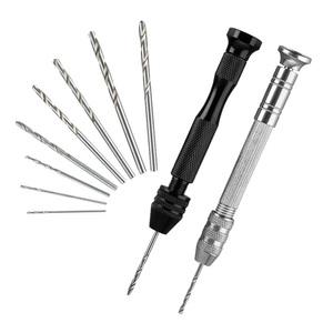 미니 핸드드릴 비즈 수동 핀바이스 레진 공예 드릴 비트 세트 비즈 키링 기리 나사 공구