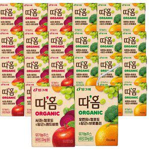 빙그레 따옴 오가닉 주스 혼합2종 120ml(24팩) 사과/오렌지 유기농주스