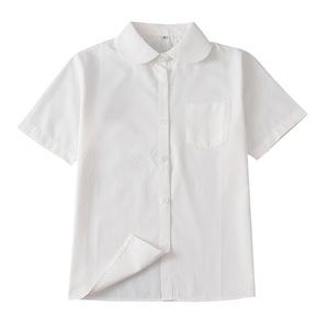 일본 둥근카라 교복셔츠 빅사이즈 여성 반팔 블라우스 스쿨룩 여학생 빅셔츠 코스프레 여자 흰색 긴팔 와이셔츠 세라복 세일러복 고등학생 중학생 일본풍 스타일  유니폼 단체의