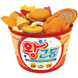 R 왕큰통 패스트푸드 버킷 주방 소꿉놀이 oz-3350 통큰 피자 치킨 햄버거 자르기 음식 모형