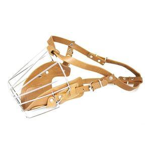 [BZI48I66_51CM]대형견 가죽철망입마개 (브라운) 4호