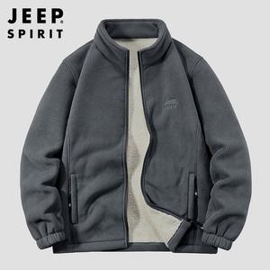 JEEP 남성 벨벳 폴라플리스 양털 재킷