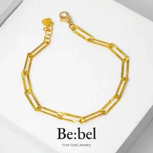 순금팔찌 3.75g 24k 여자 사각 체인 18k장식추가중량 비벨 한돈 1돈