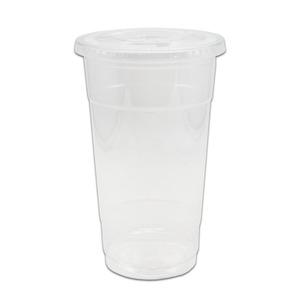 케이스코 투명 PET 아이스컵+평뚜껑 세트 32온즈 107파이 945ml 50개