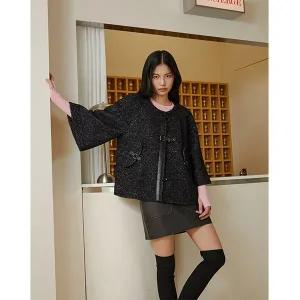 [에고이스트](광주신세계)비죠 장식 포인트 벨라인 하프 코트 (ER1WC160)