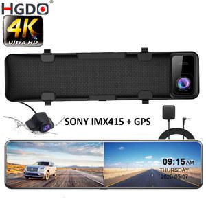 룸미러 블랙박스 HGDO D466 12 자동차 DVR 4K 3840 2160P 대시 소니 IMX415 백미러 GPS 카메라 비디오 레코더 주차 모니터