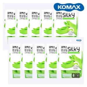 코멕스 면코팅 실키 고무장갑 그린L대 X 10개
