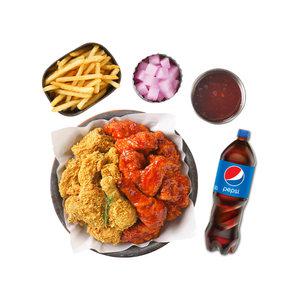[멕시카나치킨] 후라이드반양념반+멕시감자+콜라1.25L